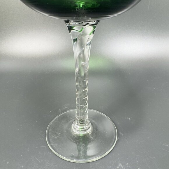 Italian Art Glass Tall Emerald Green Sniffer Candle Holder Votive Compote Italy - Picture 7 of 12